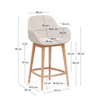 Japandi Hocker Konna – Esche, Beige, 65 cm – weitere Ansicht