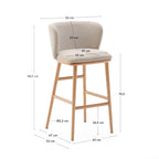 Japandi Hocker Ciselia – Chenille, Beige, 75 cm – weitere Ansicht