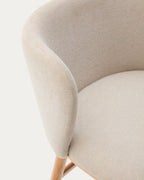 Japandi Hocker Ciselia – Chenille, Beige, 75 cm – weitere Ansicht