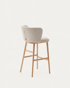 Japandi Hocker Ciselia – Chenille, Beige, 75 cm – weitere Ansicht
