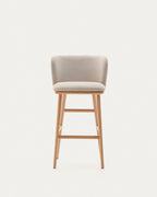 Japandi Hocker Ciselia – Chenille, Beige, 75 cm – weitere Ansicht