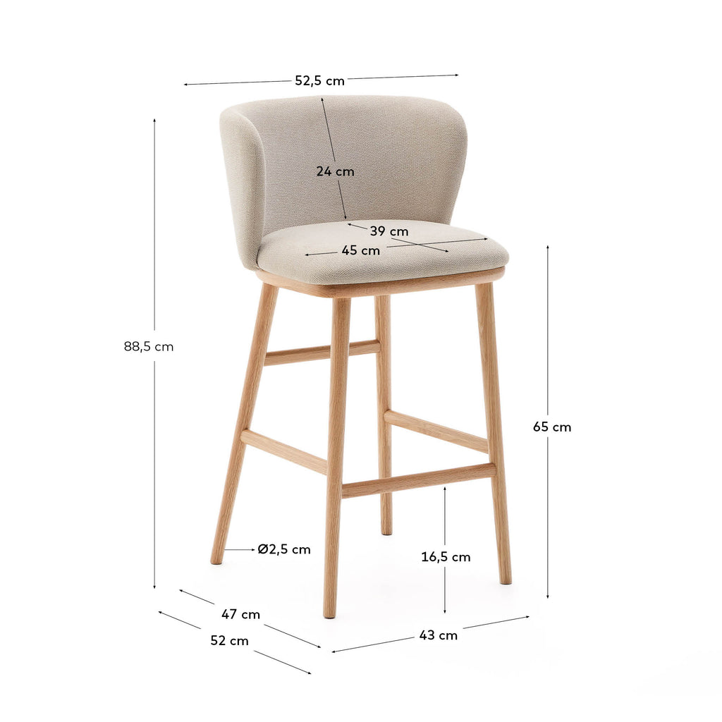 Japandi Hocker Ciselia – Natur, Beige, 65 cm – weitere Ansicht