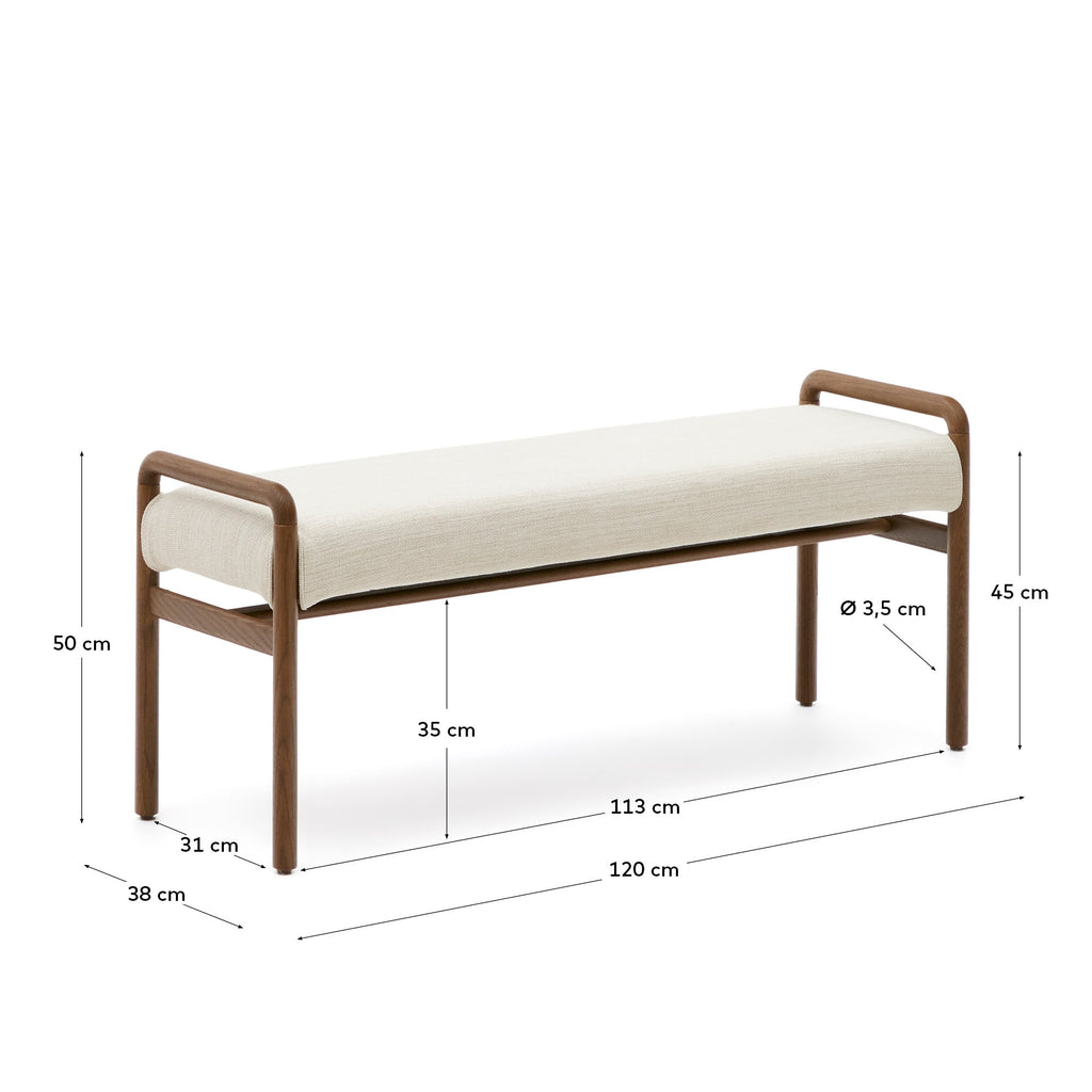 Japandi Polsterbank Macaret – Eiche, Nussbaum, 120 cm – weitere Ansicht