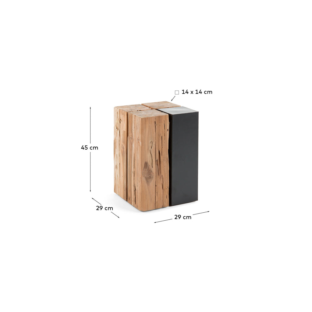 Japandi Beistelltisch Kwango – Massivholz, Braun, 29 × 45 cm – weitere Ansicht