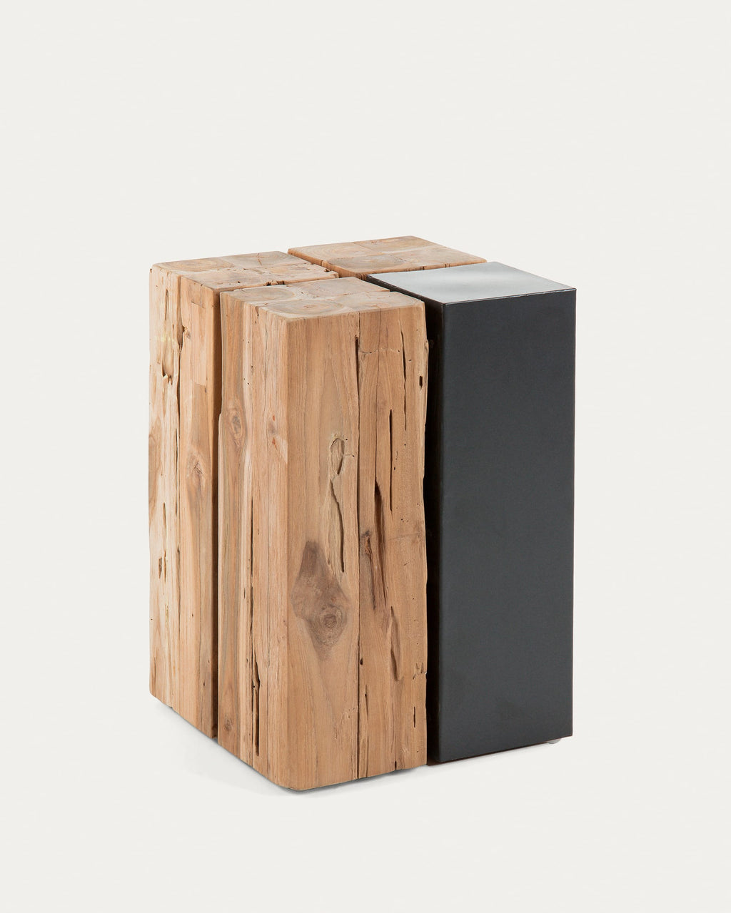 Japandi Beistelltisch Kwango – Massivholz, Braun, 29 × 45 cm – Produktansicht