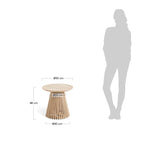 Japandi Beistelltisch Jeanette – Teakholz, Braun, Ø 50 cm – weitere Ansicht
