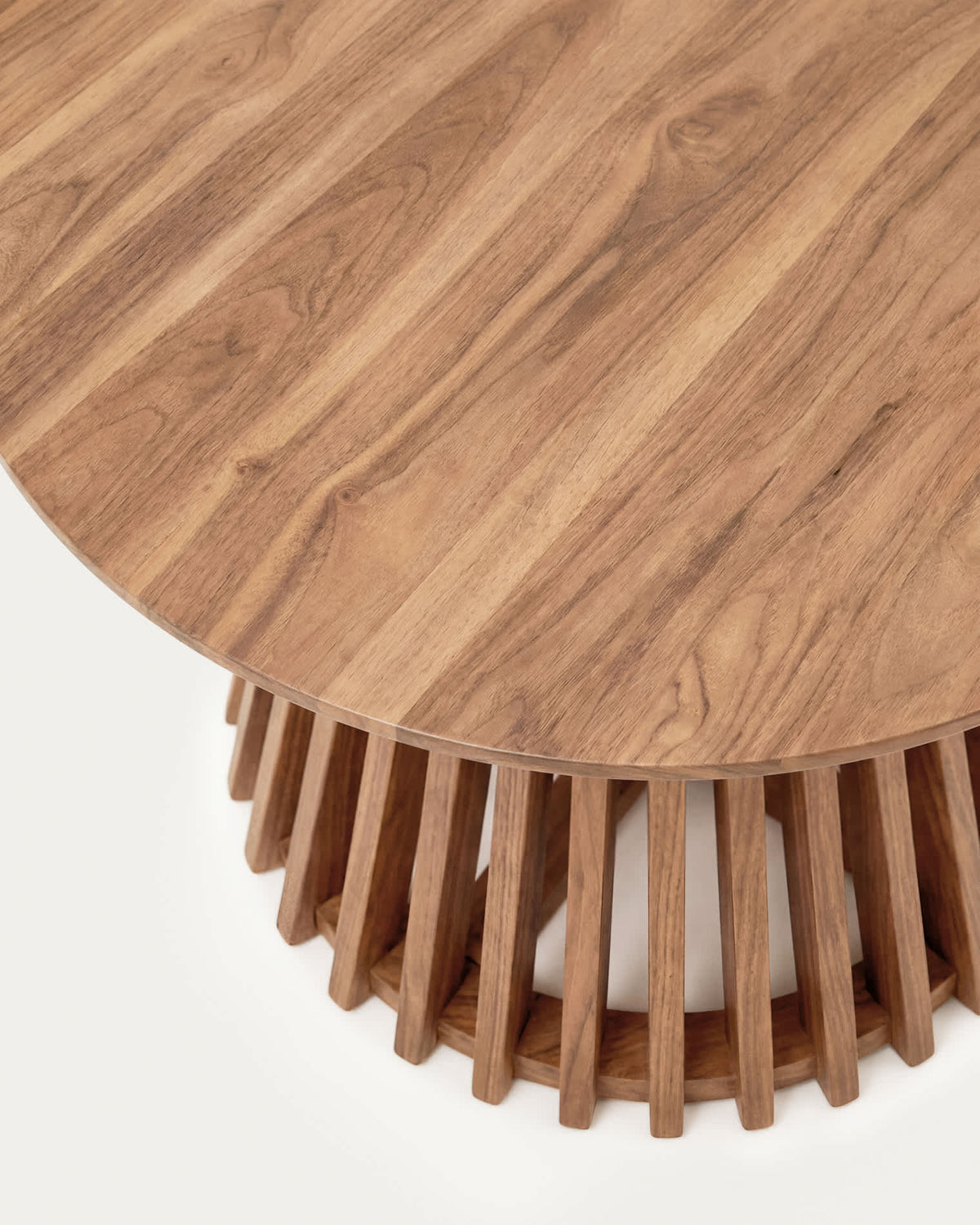 Japandi Beistelltisch Jeanette – Teakholz, Braun, Ø 50 cm – weitere Ansicht