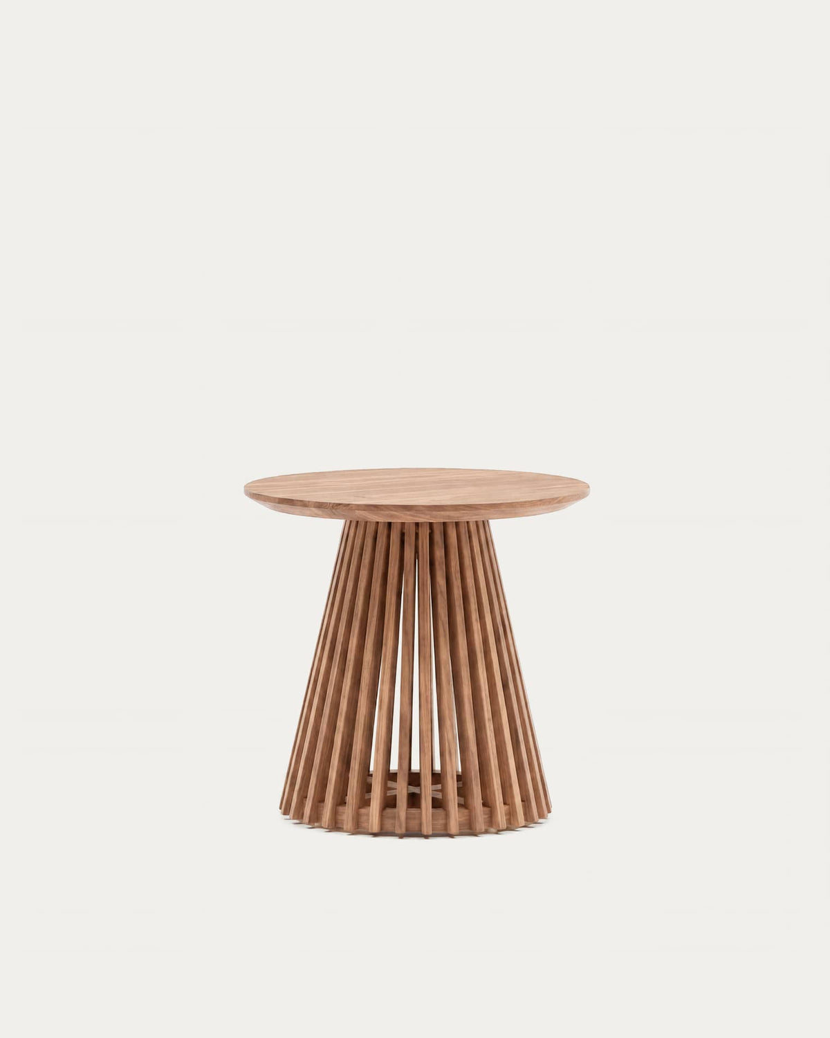 Japandi Beistelltisch Jeanette – Teakholz, Braun, Ø 50 cm – Produktansicht