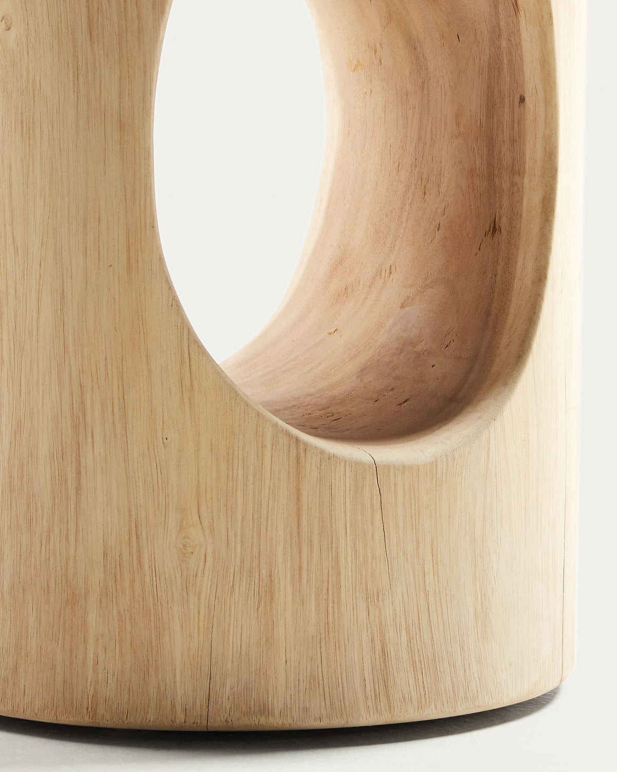 Japandi Beistelltisch Halker – Massivholz, Natur, Ø 30 cm – weitere Ansicht