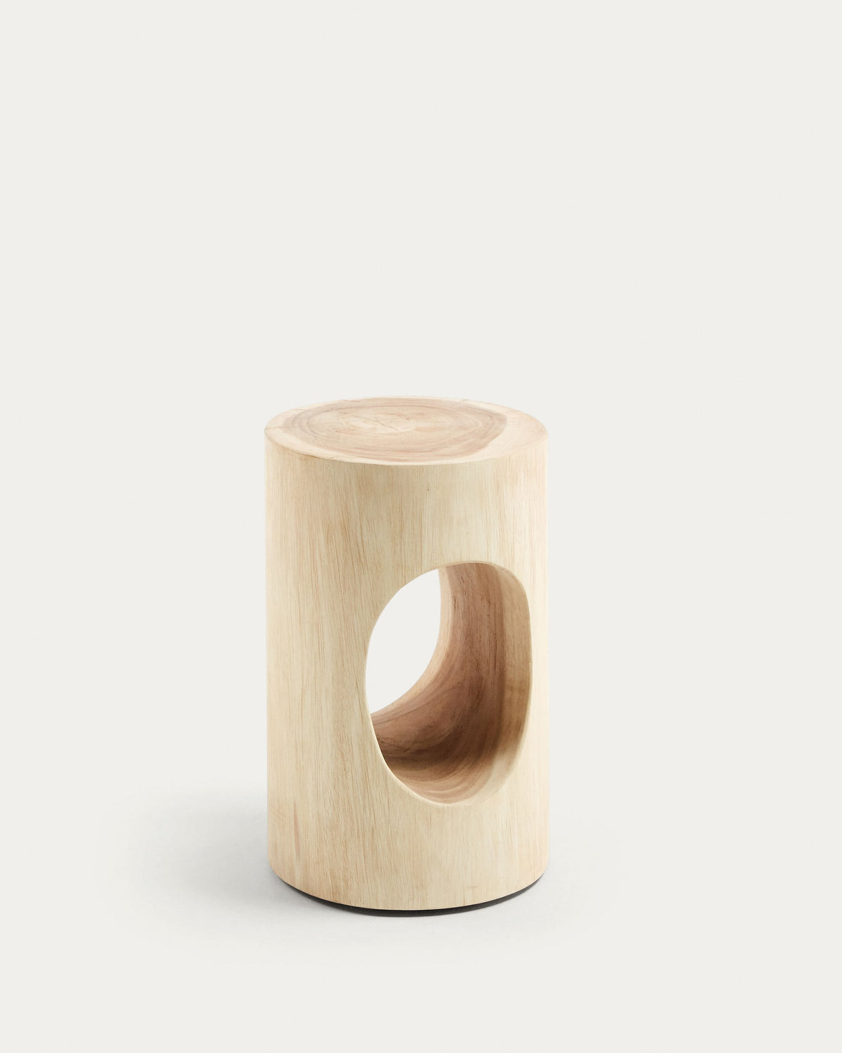 Japandi Beistelltisch Halker – Massivholz, Natur, Ø 30 cm – Produktansicht