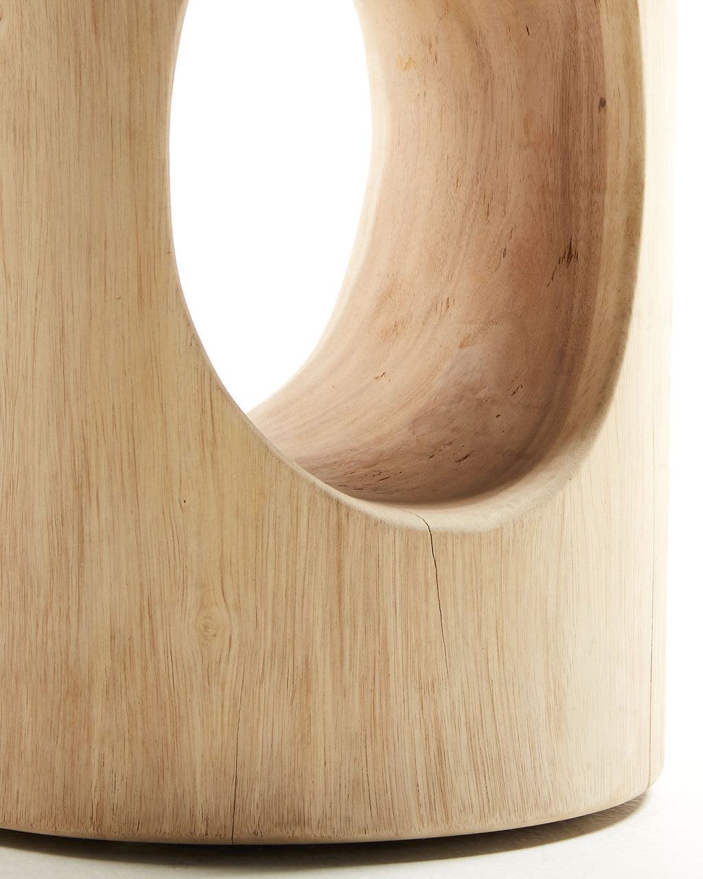 Japandi Beistelltisch Halker – Massivholz, Natur, Ø 30 cm – weitere Ansicht
