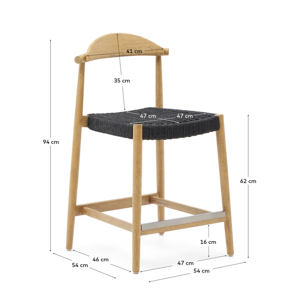 Japandi Hocker Nina – Akazie, Natur, 62 cm – weitere Ansicht