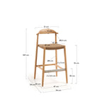 Japandi Hocker Nina – Akazie, Beige, 76 cm – weitere Ansicht