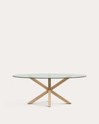 Japandi Esstisch Argo – Glas, Transparent, Ø 200 × 100 cm – Produktansicht