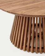 Japandi Couchtisch Jeanette – Teakholz, Braun, Ø 80 cm – weitere Ansicht