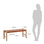 Japandi Bank Calixta – Teakholz, Braun, 120 cm – weitere Ansicht