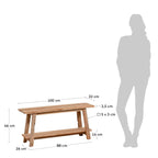 Japandi Bank Safara – Teakholz, Braun, 100 cm – weitere Ansicht