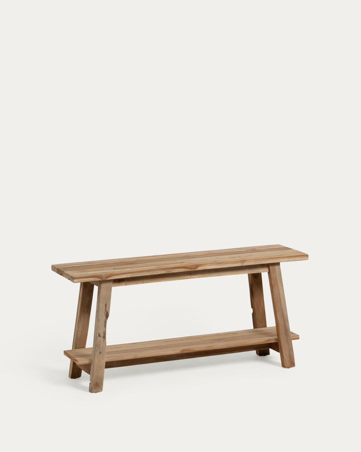 Japandi Bank Safara – Teakholz, Braun, 100 cm – Produktansicht