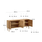 Japandi Sideboard Lenon – Eiche, Natur, 200 × 86 cm – weitere Ansicht