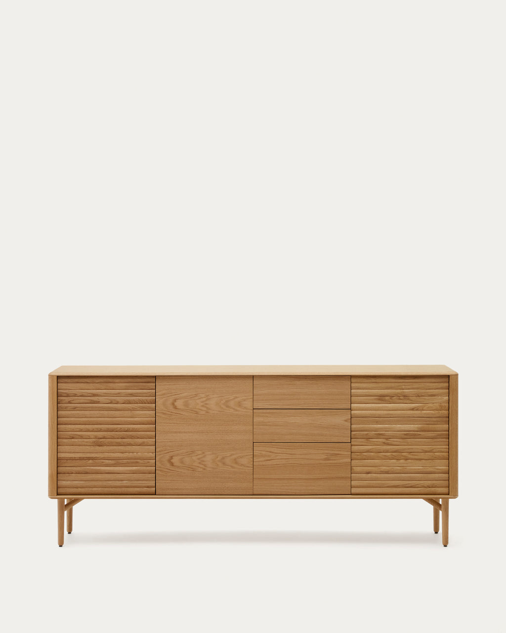 Japandi Sideboard Lenon – Eiche, Natur, 200 × 86 cm – Produktansicht
