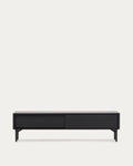 Japandi TV-Möbel Lenon – Eichenfurnier, Schwarz, 200 × 57 cm – Produktansicht