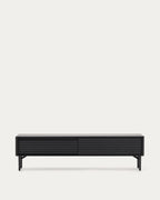 Japandi TV-Möbel Lenon – Eichenfurnier, Schwarz, 200 × 57 cm – Produktansicht