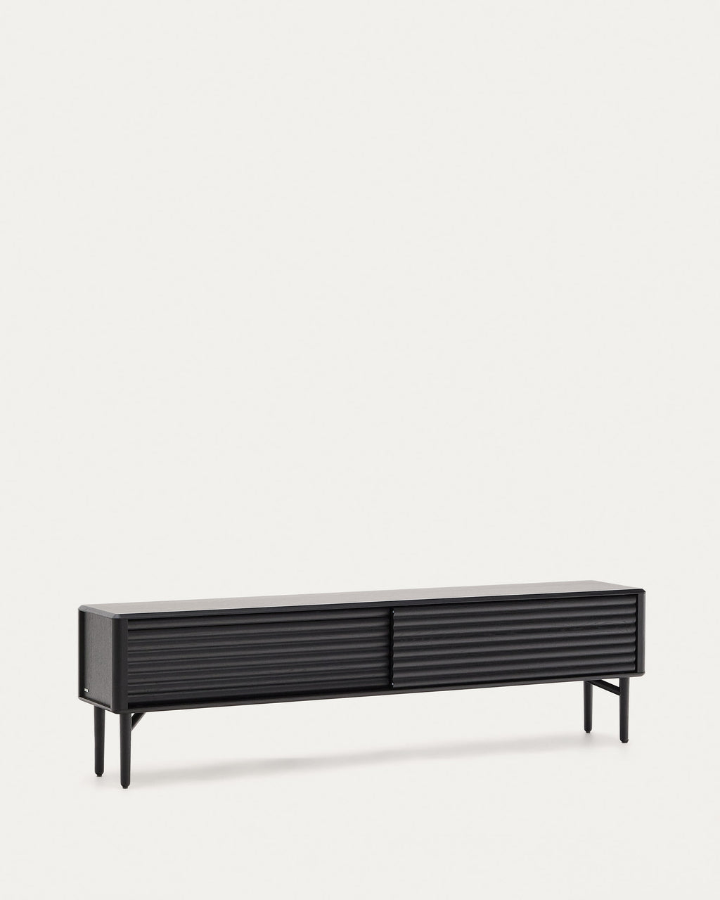 Japandi TV-Möbel Lenon – Eichenfurnier, Schwarz, 200 × 57 cm – weitere Ansicht