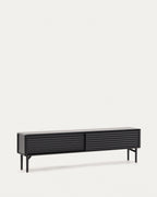 Japandi TV-Möbel Lenon – Eichenfurnier, Schwarz, 200 × 57 cm – weitere Ansicht