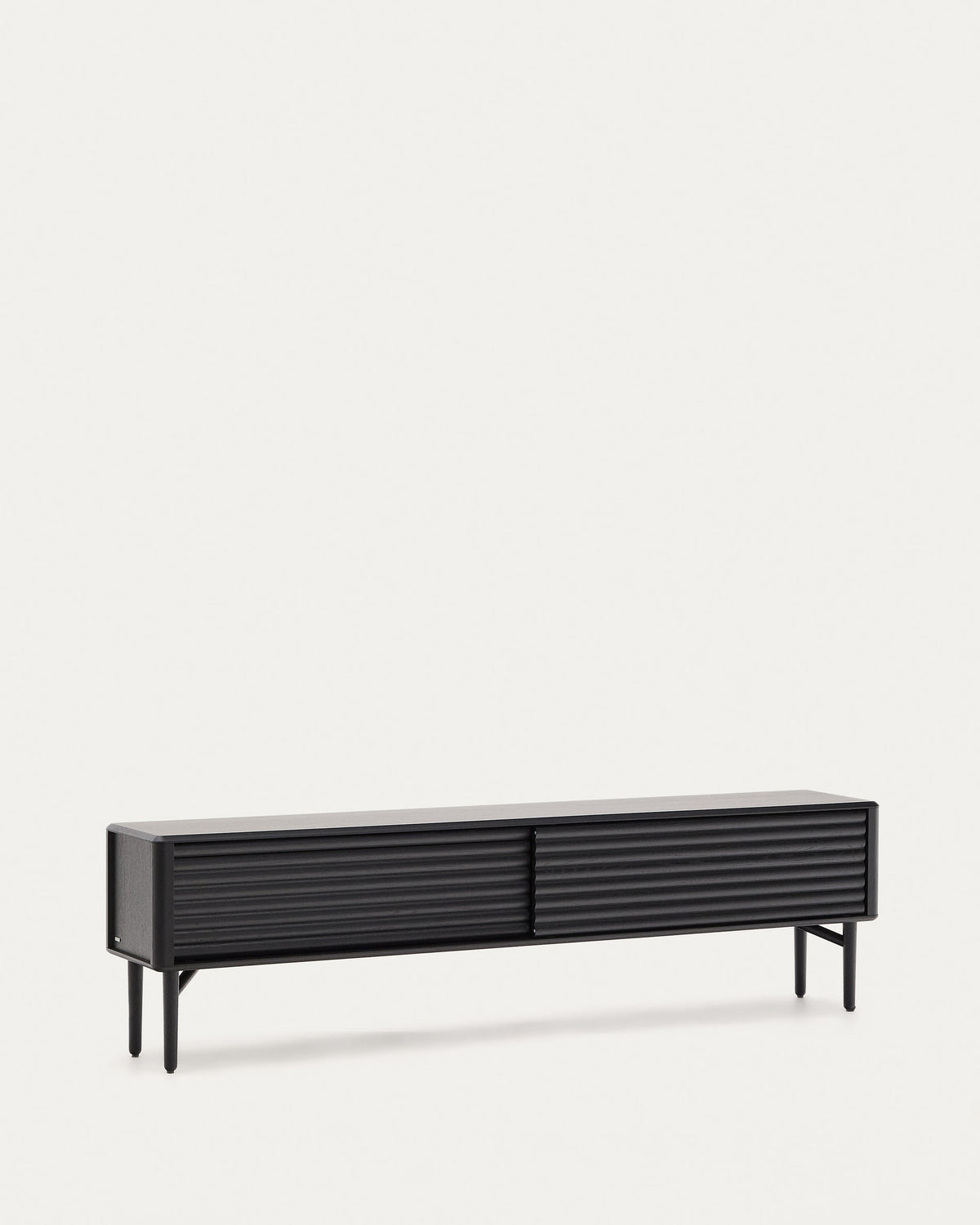 Japandi TV-Möbel Lenon – Eichenfurnier, Schwarz, 200 × 57 cm – weitere Ansicht