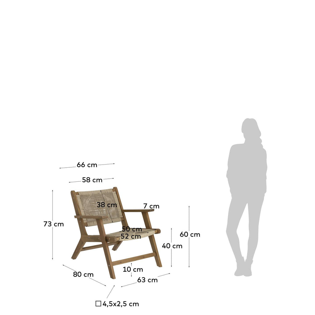Japandi Sessel Geralda – Akazie, Beige – weitere Ansicht