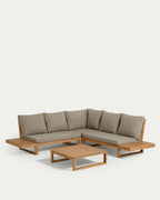 Japandi Lounge-Set Flaviina – Akazie, Beige – Produktansicht