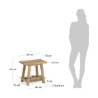 Japandi Hocker Safara – Teakholz, Braun, 50 × 32 cm – weitere Ansicht