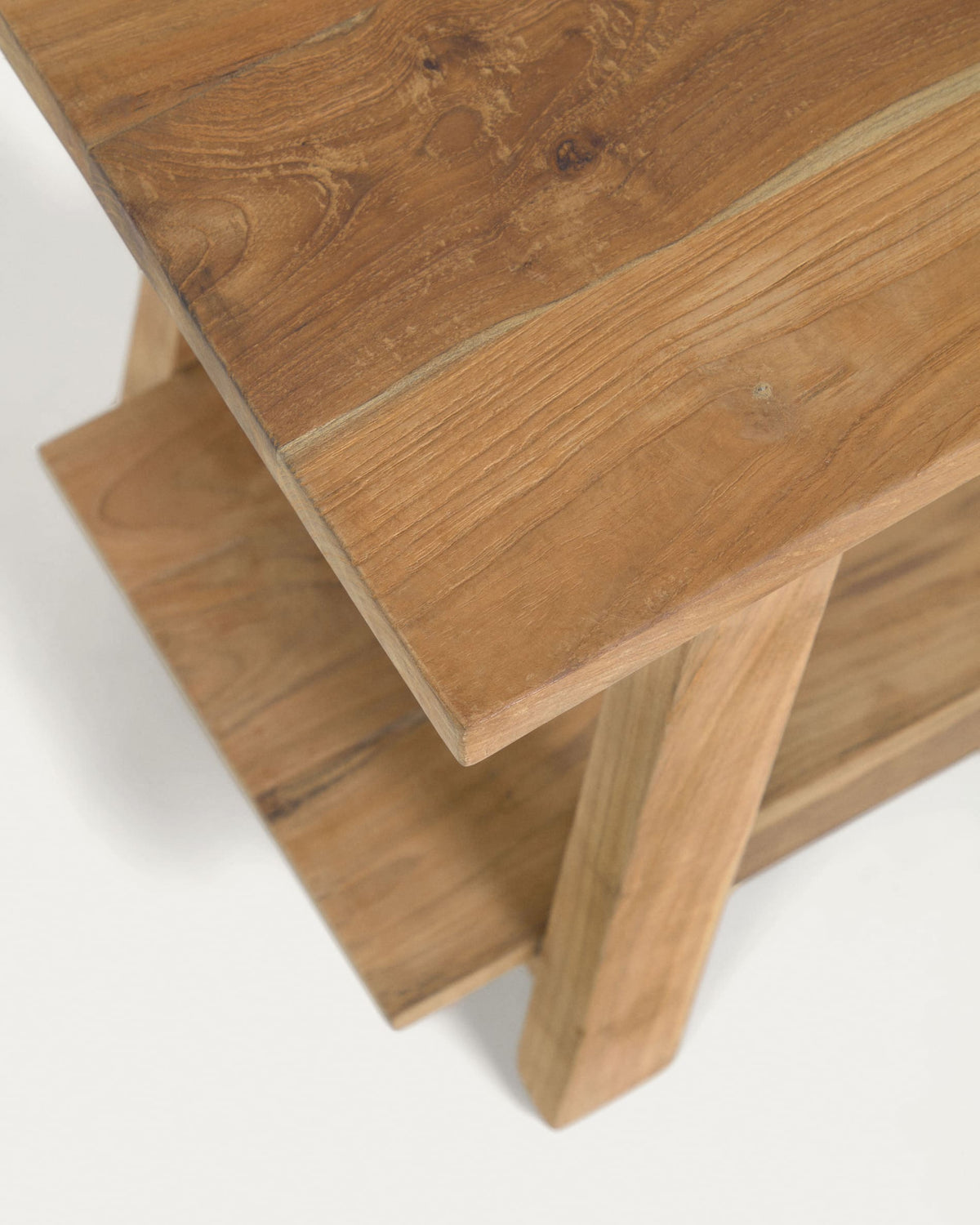 Japandi Hocker Safara – Teakholz, Braun, 50 × 32 cm – weitere Ansicht