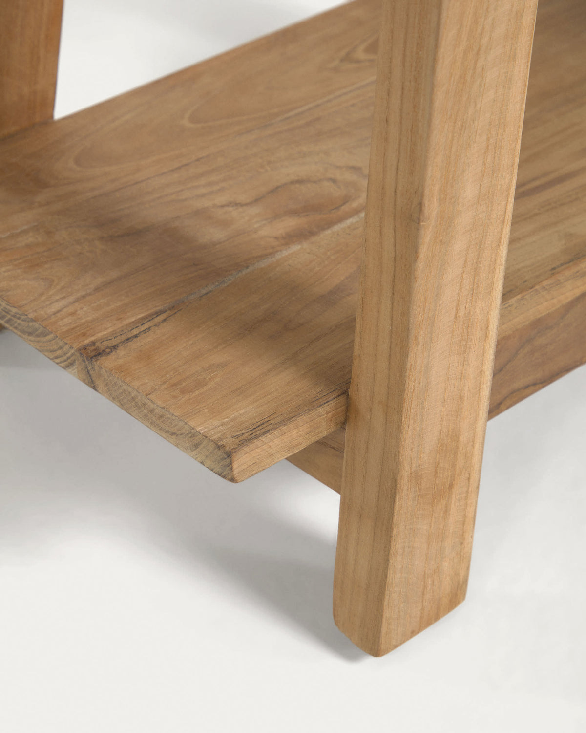 Japandi Hocker Safara – Teakholz, Braun, 50 × 32 cm – weitere Ansicht
