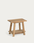 Japandi Hocker Safara – Teakholz, Braun, 50 × 32 cm – Produktansicht