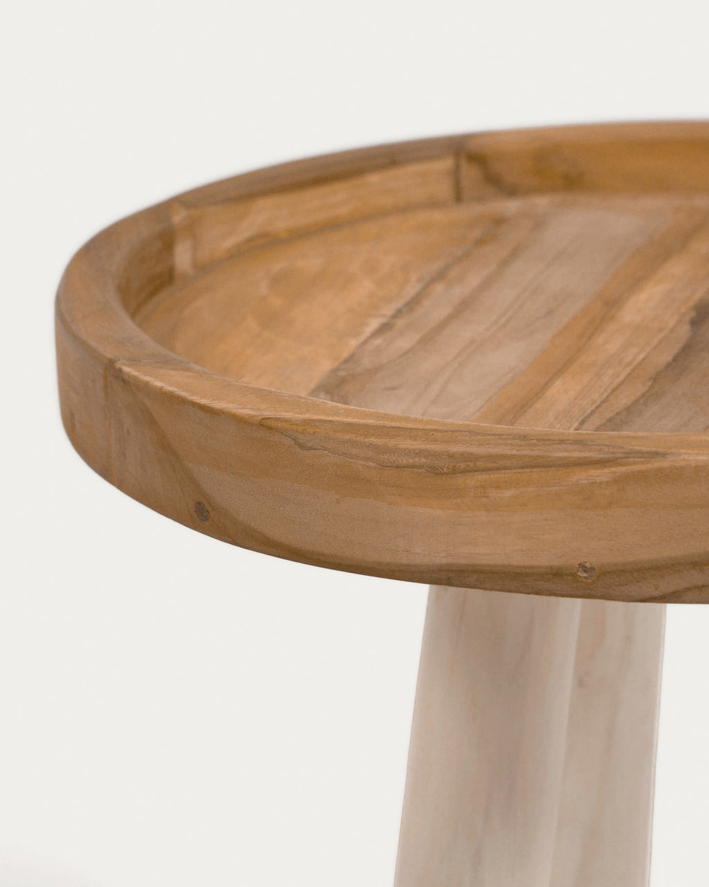 Japandi Beistelltisch Glenda – Teakholz, Braun, Ø 35 cm – weitere Ansicht