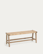 Japandi Bank Beida – Teakholz, Braun, 120 cm – Produktansicht