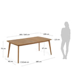 Japandi Ausziehtisch Hanzel – Massivholz, Natur, 183–240 × 100 cm – weitere Ansicht