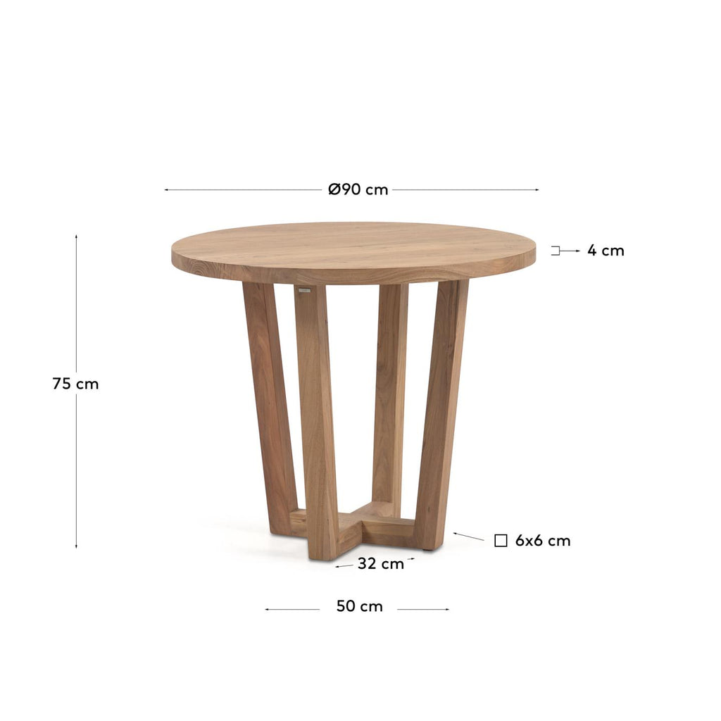 Japandi Esstisch Nahla – Akazie, Natur, Ø 90 cm – weitere Ansicht