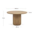 Japandi Couchtisch Licia – Massivholz, Natur, Ø 120 cm – weitere Ansicht