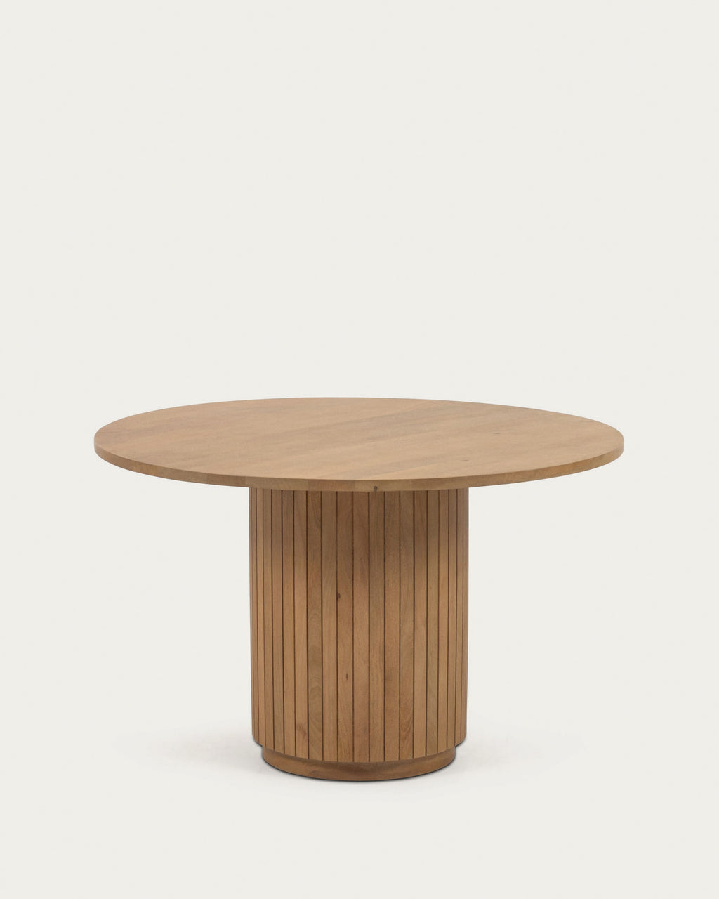 Japandi Couchtisch Licia – Massivholz, Natur, Ø 120 cm – Produktansicht