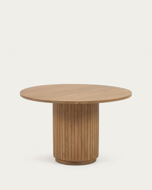 Japandi Couchtisch Licia – Massivholz, Natur, Ø 120 cm – Produktansicht