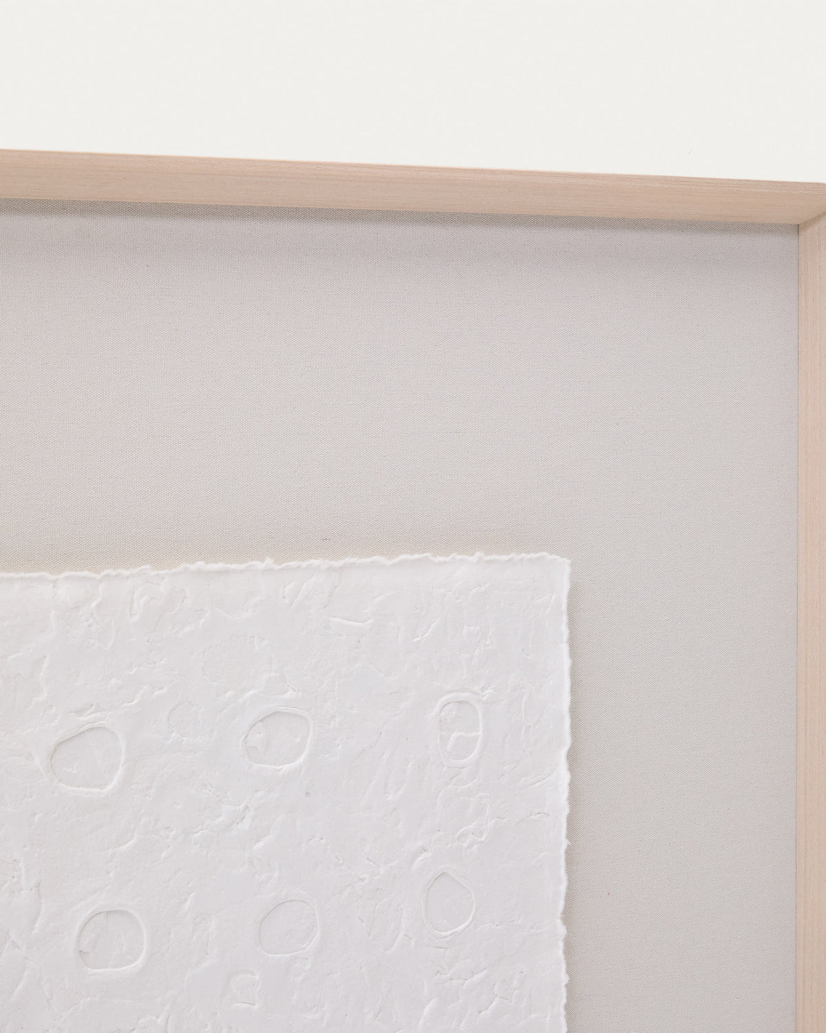 Japandi Wandbild Olvin – Stoff, Weiß, 104 × 124 cm – weitere Ansicht