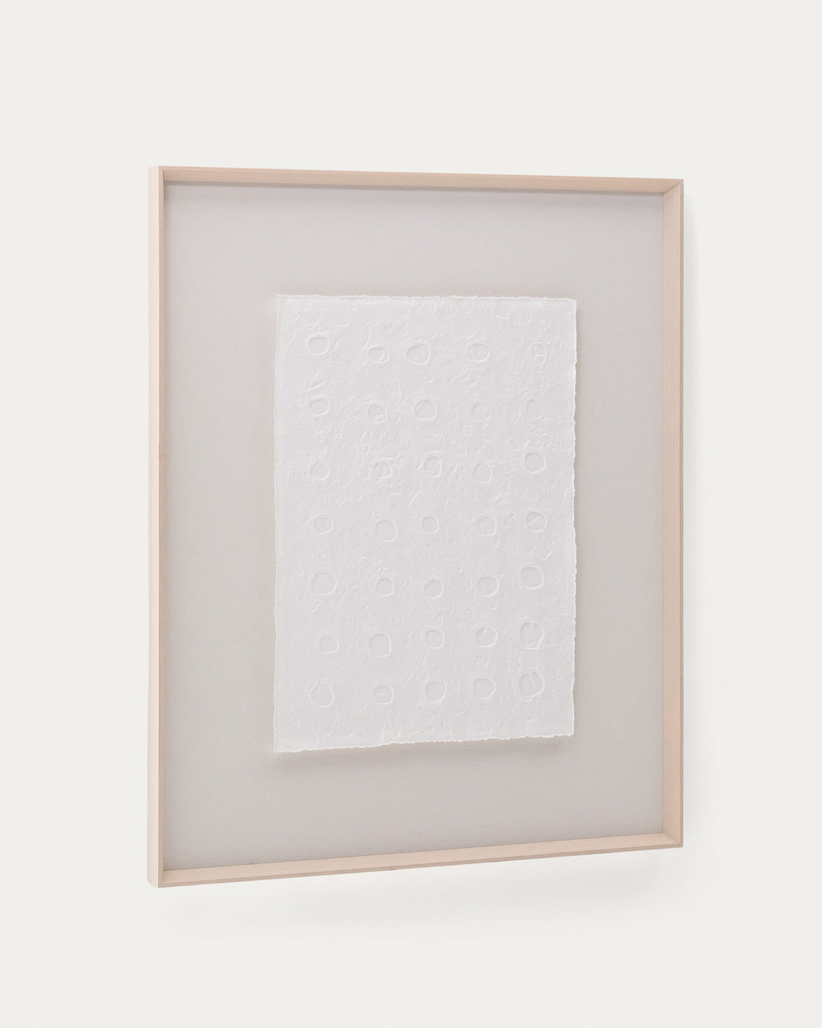 Japandi Wandbild Olvin – Stoff, Weiß, 104 × 124 cm – Produktansicht