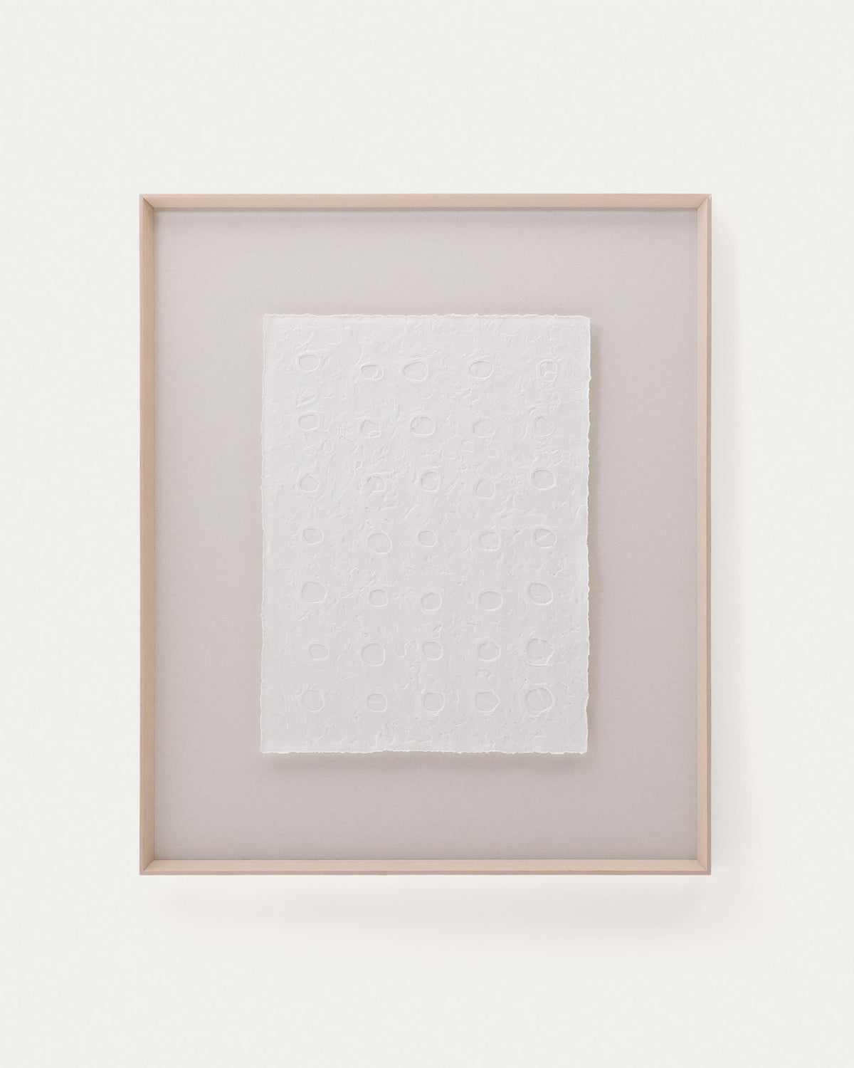 Japandi Wandbild Olvin – Stoff, Weiß, 104 × 124 cm – weitere Ansicht