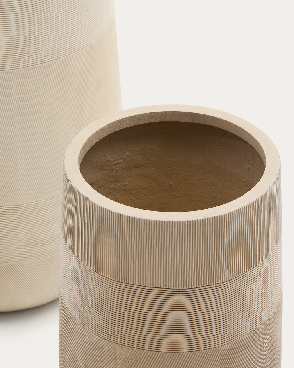 Japandi Blumentopf Tival – Polystone, Beige, Ø 32 cm – weitere Ansicht