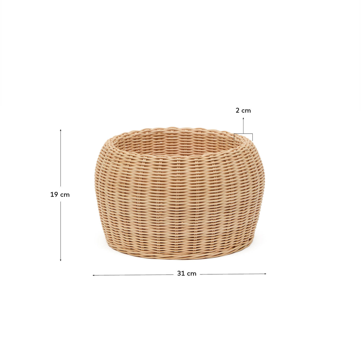 Japandi Vase Zilna – Rattan, Natur, 19 cm – weitere Ansicht