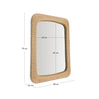 Japandi Spiegel Zilna – Rattan, Natur, 58 × 79 cm – weitere Ansicht