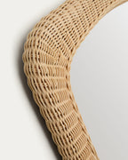 Japandi Spiegel Zilna – Rattan, Natur, 58 × 79 cm – weitere Ansicht