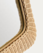 Japandi Spiegel Zilna – Rattan, Natur, 58 × 79 cm – weitere Ansicht